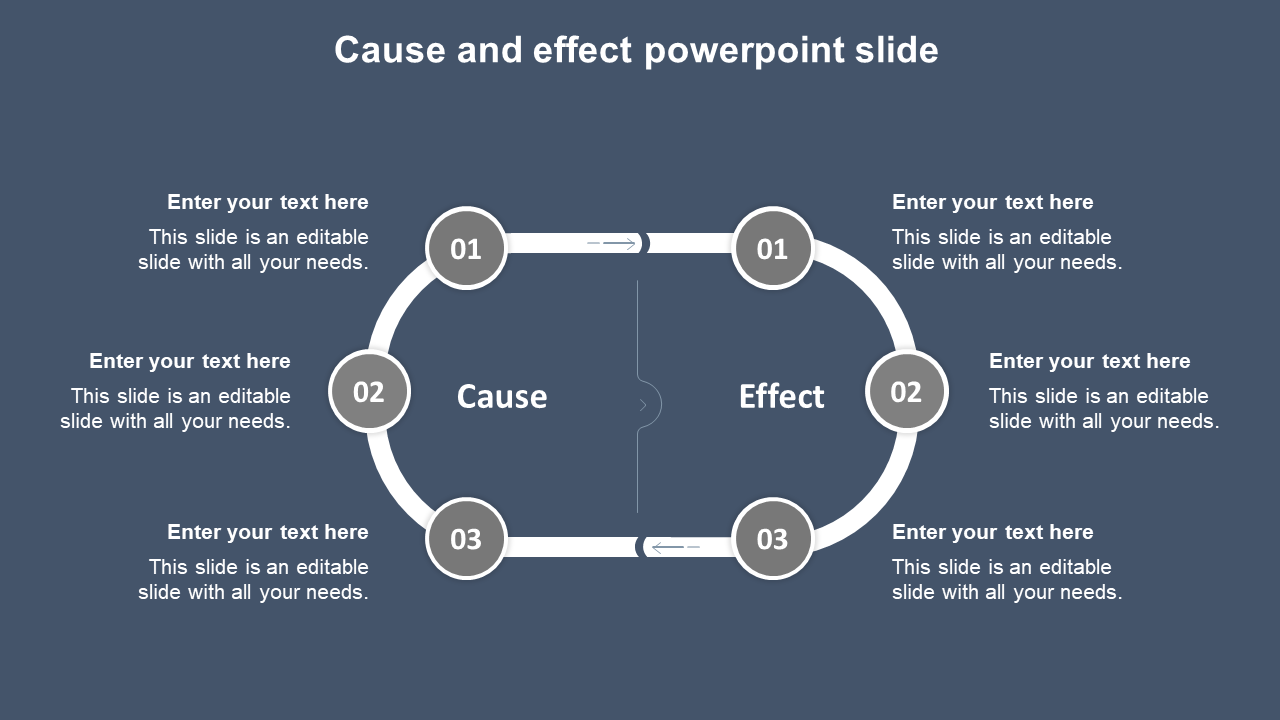 cause and effect powerpoint slide-grey